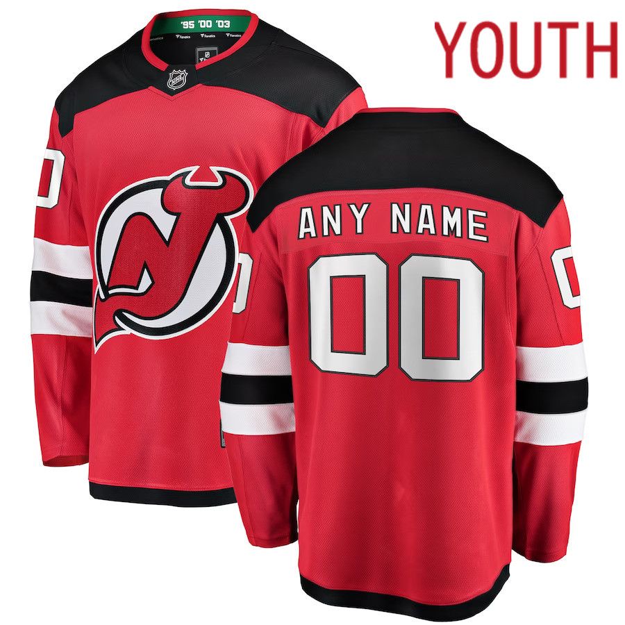 Youth New Jersey Devils Fanatics Branded Red Home Breakaway Custom NHL Jersey
